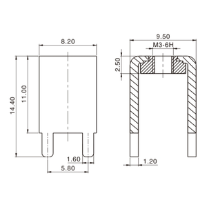 Xlcf 04332 Chất lượng cao bốn-pin Brass khối thiết bị đầu cuối kim loại PCB bảng mạch dẫn điện Bracket với Side Pin - Product Image 5