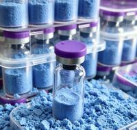 Poudre lyophilisée de cuivre peptidique GHK-Cu, poudre bleue pour les soins de la peau, fournie par le fabricant