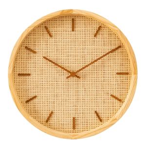 Nieuwe design houten wandklok zonder cijfers met rotan wijzerplaat voor Scandinavische woondecoratie - Product Image 1