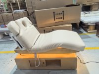 Table de massage thaïlandaise électrique personnalisable à 4 moteurs, avec finition bois de haute qualité, lit de beauté et table de soin du visage