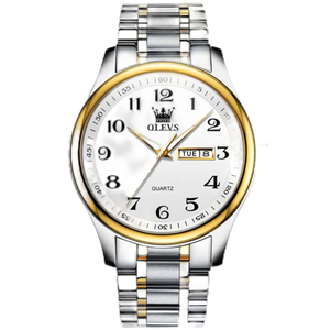 Reloj de cuarzo 5567 rentable para hombre, correa de acero inoxidable a la moda, relojes de pulsera para hombre, manecillas luminosas, reloj de negocios con fecha automática - Product Image 5