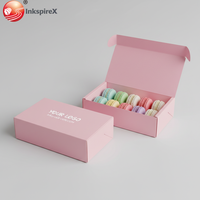 Boîte d'expédition en carton ondulé personnalisée écologique avec logo de marque premium imprimé pour macarons, biscuits, brownies
