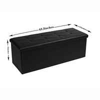 Personnalisé Moderne Triple Rectangle Faux Cuir Rangement Pliable Ottoman Banc Tabouret Pouf Siège