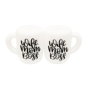 Mug imprimé de multiples <span class=keywords><strong>mots</strong></span> de fantaisie et de motifs colorés Perles focales en silicone pour stylo Fabrication de bijoux Perles blanches pour impression personnalisée - Product Image 4