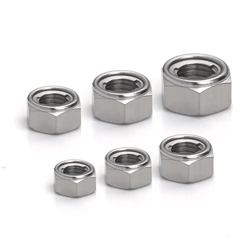 18-8 Stainless Steel All Metal Metric Thread Lock Hex Nuts M10 Self Locking Nut