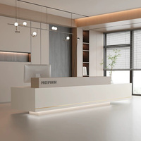 Comptoir avant minimaliste avec logo personnalisé réception tribesign extra large avec comptoir pour salon de beauté