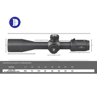 Lunette de chasse DiscoveryOpt avec lentilles entièrement revêtues, réglage 1/4, verrouillage zéro, viseur optique LHD-NV 4-16X44SFIR FFP pour la chasse