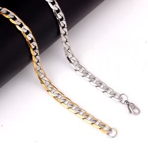 2023 <b>Mens</b> Unisex Fashion Cuban Twist Chain Mixed Colors Stainless Steel Jewelry 18k Gold Plated - Product Image 4