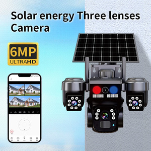 Caméra solaire V380 Pro 12MP à 3 objectifs, haute résolution, avec carte SIM et Wi-Fi, IP <span class=keywords><strong>TPZ</strong></span>, caméra de sécurité extérieure avec batterie - Product Image 4