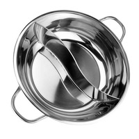 Marmite à induction à double saveur pour utilisateurs multiples Pots de shabu en acier inoxydable avec couvercle
