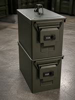 Boîte de rangement antivol pour véhicule, maison et utilisation sur le terrain, avec boîte à munitions en métal renforcé