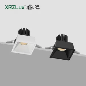 XRZLux LED Downlight quadrado IP65 Refletor de teto embutido à prova d'água 15W Anti-reflexo ETL COB Downlight para banheiro e varanda