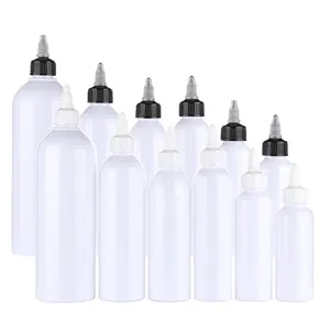 Wholesale Hair Oil Hair Dye Paint Ink Pigment Squeeze Bottle PET Empty White Mini Plastic Squeeze Bottles With Twist Top Cap