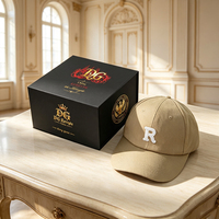 Boîte d'emballage en papier kraft pour casquettes de baseball en gros, boîte d'expédition pliable personnalisée pour casquettes snapback et casquettes trucker avec sac