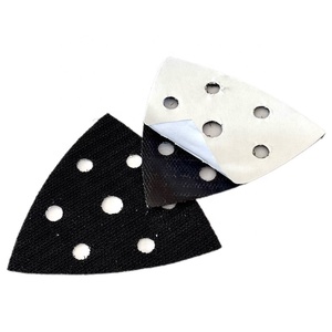 2 pezzi dischi di levigatura triangolare da 93mm tamponi di ricambio <span class=keywords><strong>Velcro</strong></span> autoadesivo gancio supporto Pad <span class=keywords><strong>per</strong></span> dettaglio levigatrici - Product Image 2