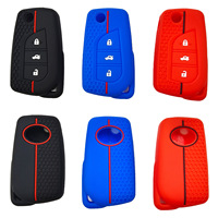 Housse de clé de voiture pour Toyota Hilux Corolla Avensis Prado Fortuner RAV4 CHR 3 boutons Coque en silicone Accessoires