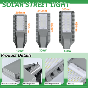 Farola Solar Dividida de 100W LED con Batería LiFePO4, Triple Sensor, Impermeable IP66 para Carreteras Principales - Product Image 2
