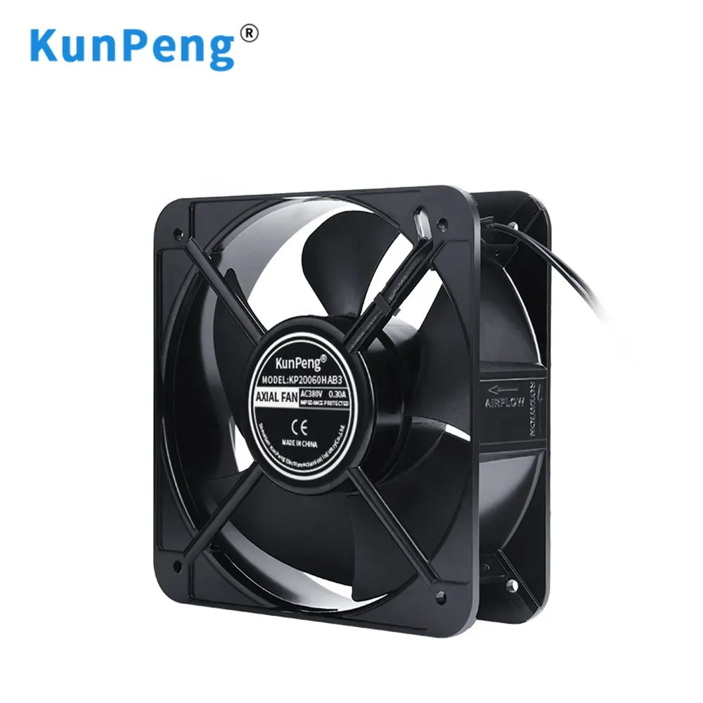 Chất Lượng Cao 200*200*60Mm Cooler Fan 20060 380V 0.30A 2700Rpm Bóng Mang AC Lưu Lượng Hướng Trục Fan Thông Gió