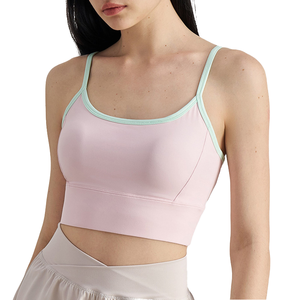 Sujetador deportivo con tiras en la espalda para mujer, transpirable, para yoga, gimnasio, fitness, entrenamiento, de secado rápido, suave, cómodo, para uso diario. - Product Image 1