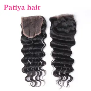 front closure bra 10 12 14 16 18 20 inch Natural Wavy 4x4 pre plucked hairline Virgin Brazilian hair Transparent Lace Closure