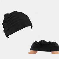 Bonnet de bain à cheveux longs unisexe pour femmes et filles bonnet de bain drapé extensible taille libre piscine sport turban élastique en nylon