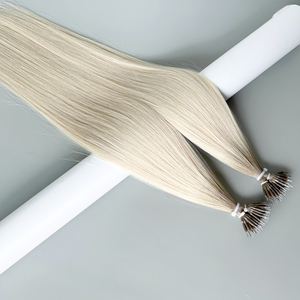Nano Tip Extensions de <span class=keywords><strong>Cheveux</strong></span> Européennes Super Double Dessiné Balayage <span class=keywords><strong>Blond</strong></span> Clair Dimensionnel Mélange Couleur Prêt Stock - Product Image 6