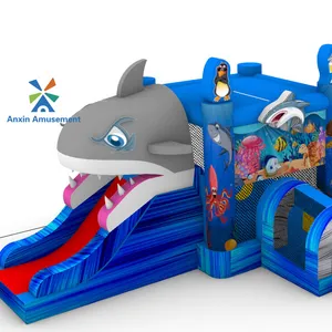 뜨거운 판매 전문 PVC 상어 풍선 성 놀이 공원 제품 트램폴린
