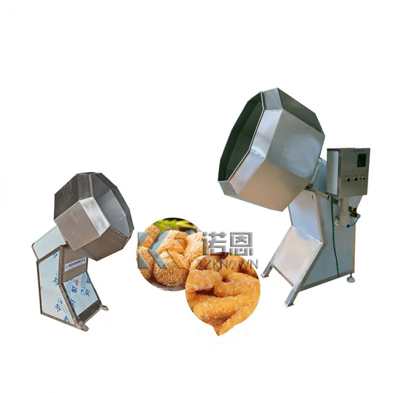 Stainless Steel Octagonal Potato Chips Flavor Mixer Snack Food Popcorn Seasoning Coating Flavoring Machine Drum Mixing Equipment
