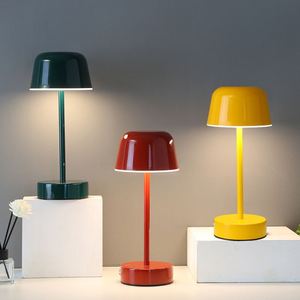 Modern Portable Cordless <b>LED</b> <b>Table</b> Lamp USB-C Rechargeable Battery Iron Dimmable Touch Sensor Aluminum Metal Shade Reading Room - Product Image 1