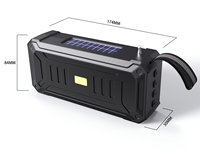 Enceinte solaire d'extérieur avec basses puissantes, lampe torche, radio FM, lecteur MP3 USB/TF, haut-parleur portable sans fil