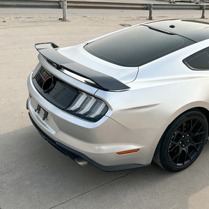 Ford Mustang Rear Spoiler <b>Wing</b> Shaped Piano <b>Black</b> Carbon Fiber Texture ABS Trunk Spoiler 2015-2023 - Product Image 2