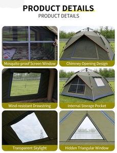 Nouvelle tente de <span class=keywords><strong>camping</strong></span> gonflable 2026, 6,3 m², taille familiale, imperméable, protection UV, coton TC Tech - Product Image 5