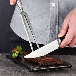 Set di 6 <span class=keywords><strong>Coltelli</strong></span> <span class=keywords><strong>da</strong></span> Bistecca Semi-seghettati di Alta Gamma in Acciaio 5CR15MOV, Ultra Affilati, con Manico Integrale in ABS, per Ristoranti - Product Image 5