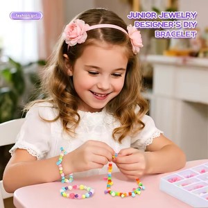 <span class=keywords><strong>Kit</strong></span> de fabrication de bijoux en perles de plastique pour enfants, ensemble d'artisanat pour filles, collier et <span class=keywords><strong>bracelet</strong></span> faits à la main en perles de plastique - Product Image 2