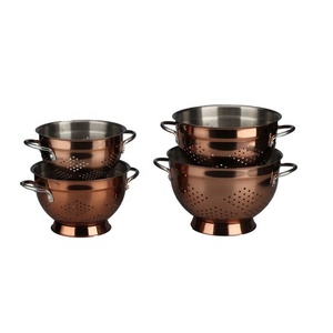 Stainless Steel Food Strainers Basket Fruit Vegetable Washing Basket Rice Strainer with Handle - Product Image 4