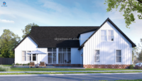 Maison conteneur préfabriquée double couche à plat Fournisseur de toit en pointe de villa Panneau sandwich en acier préfabriqué avec garage