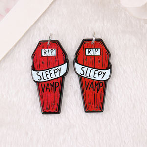 Pastel Goth <span class=keywords><strong>Halloween</strong></span> Charms R.I.P corazón labios acrílico ataúd joyería hallazgos para collar Diy fabricación - Product Image 5