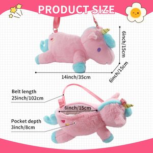 Custom Super morbido <span class=keywords><strong>unicorno</strong></span> rosa farcito <span class=keywords><strong>borsa</strong></span> di peluche per ragazza carina giocattoli di peluche PP imbottiti di cotone - Product Image 6
