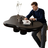 Table basse en bois moderne et irrégulière - Meuble de salon durable et mobile