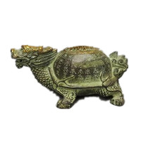 Sculpture de tortue dragon en laiton imitation antique haut de gamme, peinte à la main, figurine de table, art chinois, objet de collection, cadeau pour la vente en gros
