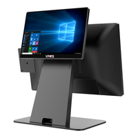 Terminal POS de Alta Resistencia con Base de Aluminio, Windows 10/11, Pantalla Táctil Dual, Sistema POS Todo en Uno para Tiendas Minoristas