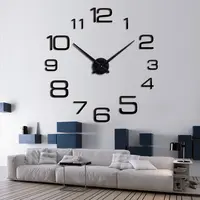 Goedkope Diy Horloge Klok Grote Decoratie Groothandel 3D Acryl Nummers Ontwerp Klok Muur Hot Koop