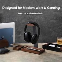 Support de casque en bois massif pour bureau, support de casque de jeu en bois avec base de rangement pour Sennheiser Airpod Max Bose