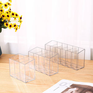 Acrylic Cosmetic Organizer <b>Box</b> With Compartments Detachable Desktop Storage For <b>Makeup</b> Brushes Pens Lipstick Transparent 4 In 1 - Product Image 4