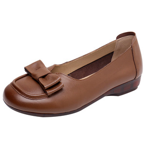 Moda mocassini piatti tacco basso scarpe per le donne eleganti scarpe da donna in vera pelle femminile Casual balletto danza madre sandali - Product Image 1