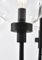 Lustre noir à 5 lumières avec abat-jour en verre transparent, luminaire suspendu moderne pour îlot de cuisine, entrée