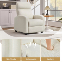 Fauteuil inclinable en velours côtelé Canapé simple Siège de cinéma maison