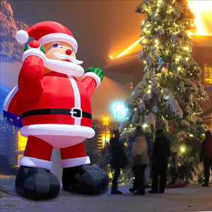 Décoration de Noël Extérieure Personnalisée, Modèle de Père Noël Gonflable Géant 3D, Matériel PVC, Garantie 3 Ans - Product Image 4