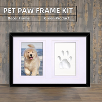 Vente chaude bricolage bois cadre Photo ensemble commémoratif animal de compagnie main et empreinte Souvenir pour chat et chien patte impression souvenirs