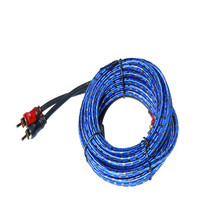 Fábrica al por mayor cobre puro 1M-5M Doble escudo coche altavoz 2 RCA a 2 RCA macho enchufe coche Audio Cable